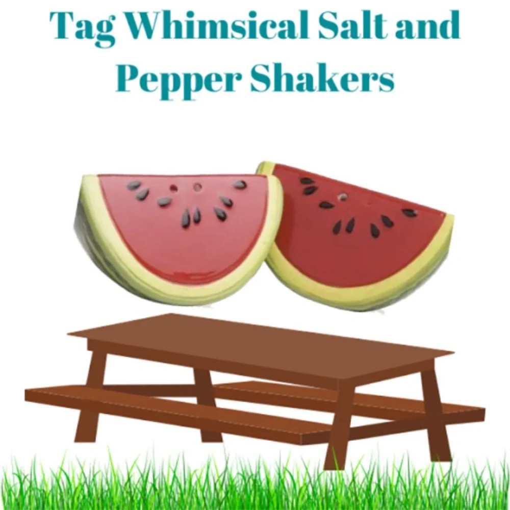Watermelon Shape - Salt and Pepper Shaker Set - In Original Box, BRAND NEW W/TAG